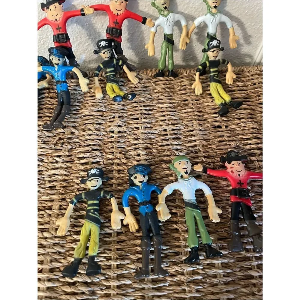 Art Creativity Rubber Bendable Pirates &  Police Officer lot of 12
